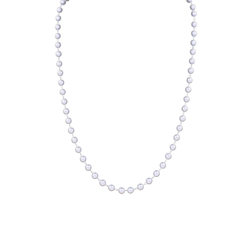 크리스펄 실버 스테이션 진주 목걸이