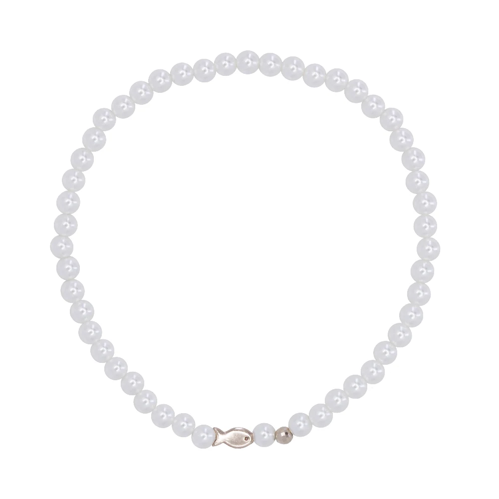 크리스펄 3mm 진주 14K 물고기 18K 금볼 팔찌