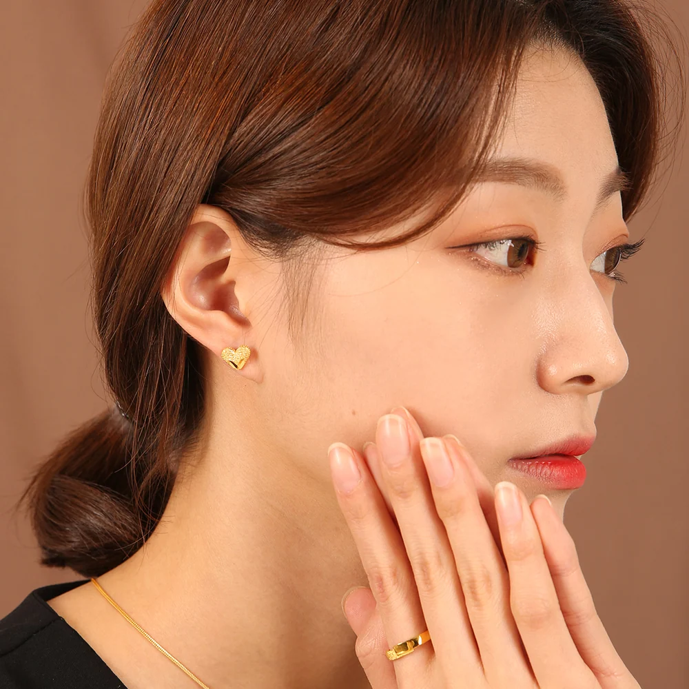 순금 24K 하트 귀걸이 99.9% 1.875g~3.75g 2
