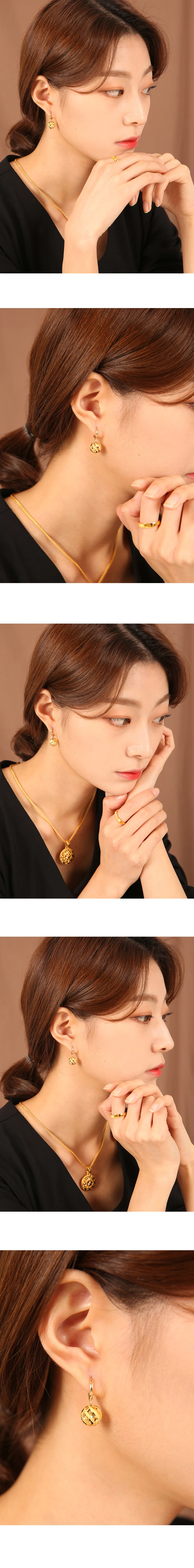 순금 24K 웨이브볼 귀걸이 99.9% 3.75g~7.5g 상세 2
