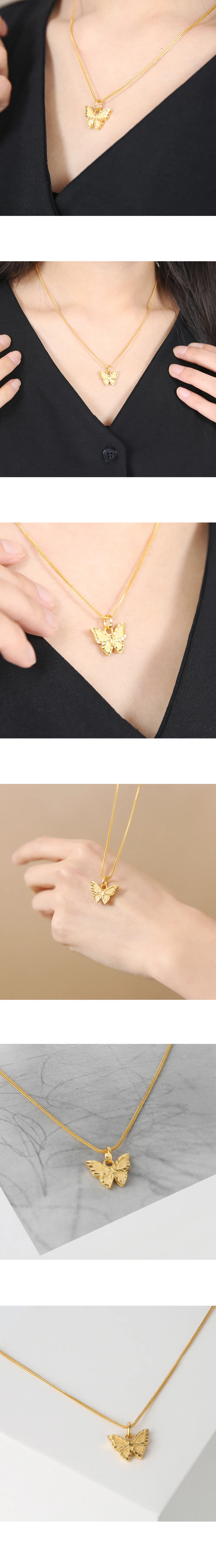 순금 24K 버터플라이 목걸이 99.9% 7.5g~37.5g 상세 2