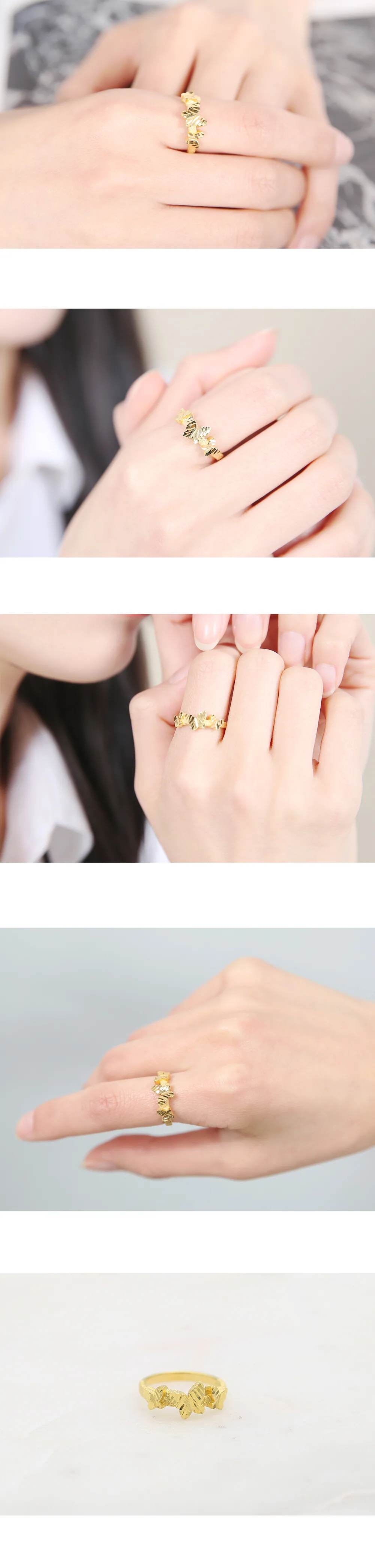 순금 24K 트리플버터플라이 반지 99.9% 3.75g 상세 2