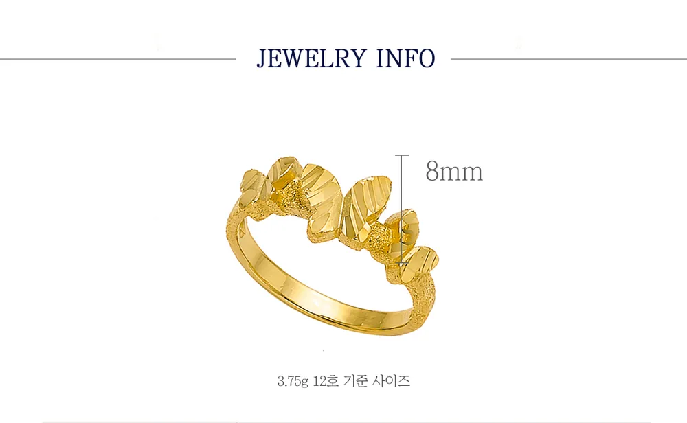 순금 24K 트리플버터플라이 반지 99.9% 3.75g 상세 4