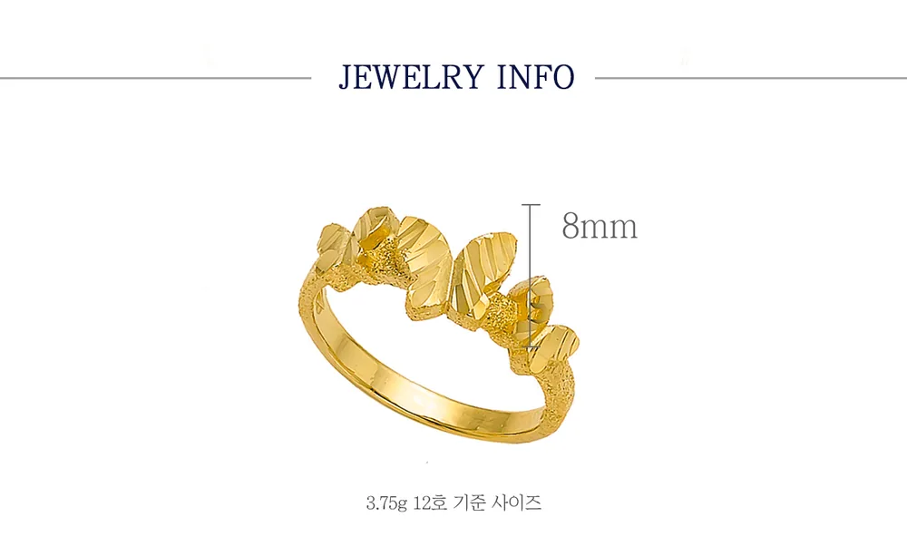 순금 24K 트리플버터플라이 반지 99.9% 3.75g 상세 5