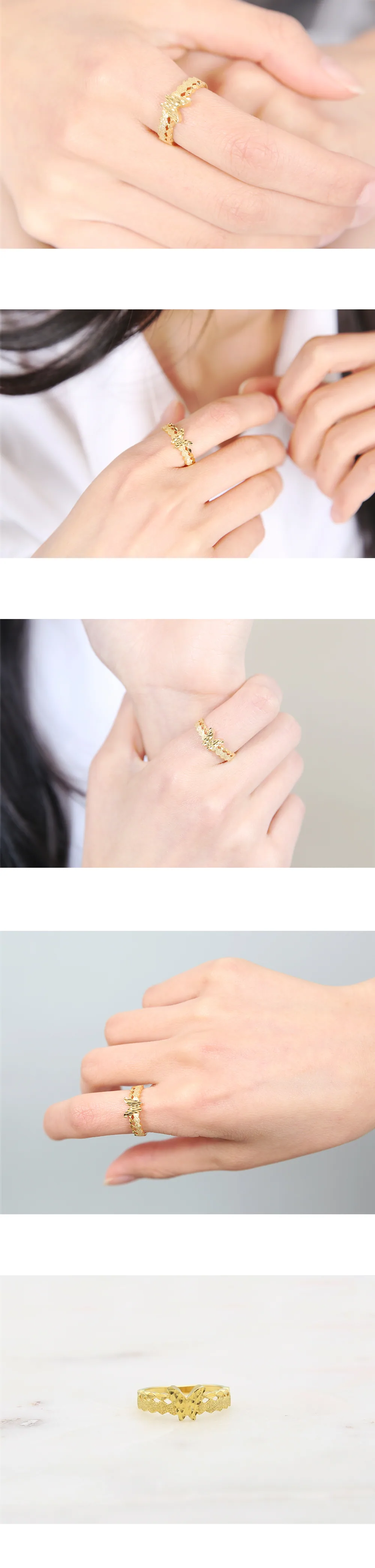 순금 24K 루빌리 버터플라이 반지 99.9% 3.75g 상세 2