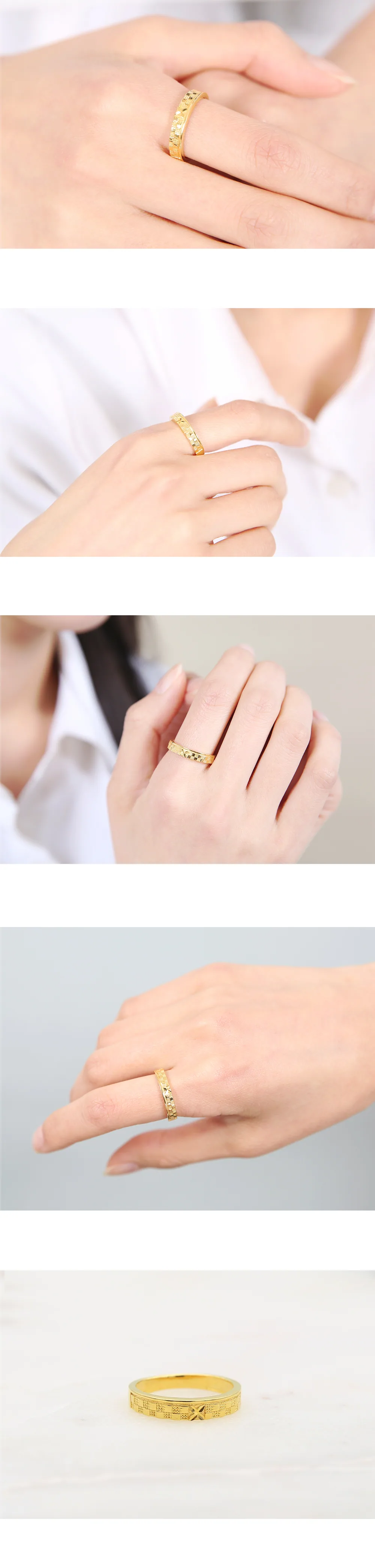 순금 24K 체크 루에다 반지 99.9% 3.75g 상세 2