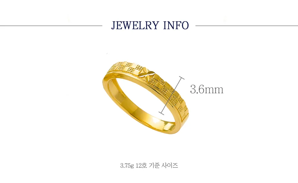 순금 24K 체크 루에다 반지 99.9% 3.75g 상세 4